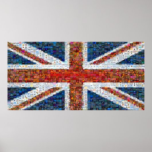Union Jack Montage - Groot Poster (Voorkant)