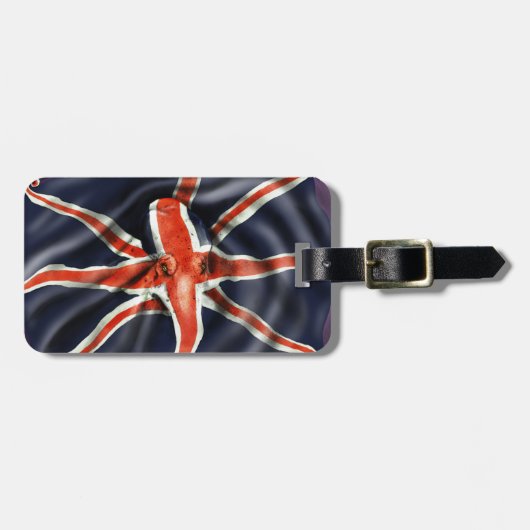 Union Jack Octopus Bagagelabel (Voorkant horizontaal)