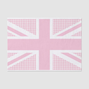 Union Jack on Pink Country Gingham Pattern Tissuepapier