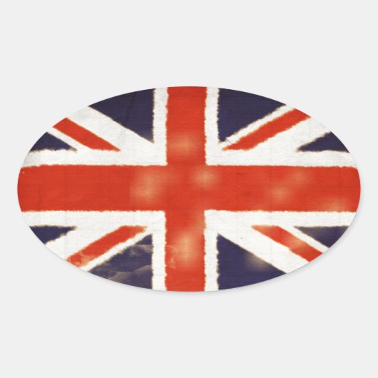  Union Jack Ovale Sticker (Voorkant)