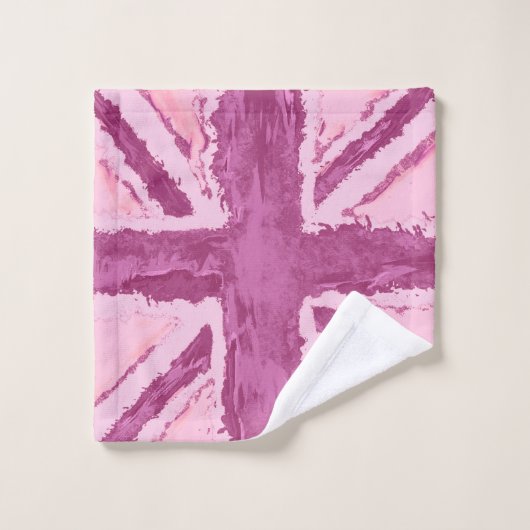 Union Jack Peint Royaume-Uni Art Plum (Gant de toilette)
