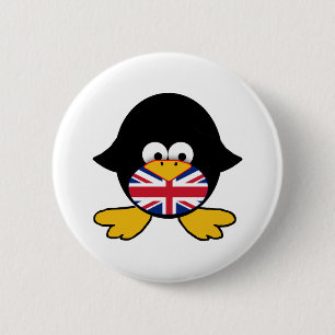 Union Jack Penguin Ronde Button 5,7 Cm