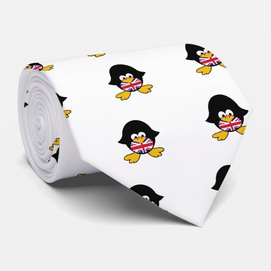 Union Jack Penguin Stropdas (Opgerold)