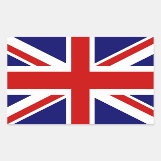 Union Jack Rechthoekige Sticker (Voorkant)
