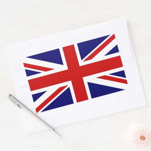 Union Jack Rechthoekige Sticker (Envelop)