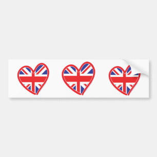 Union Jack Royal Heart Bumpersticker