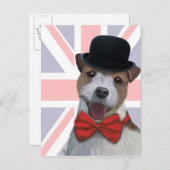Union Jack Russell Briefkaart (Voorkant / Achterkant)