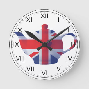 Union Jack Teapot Wall klok