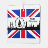 Union Jack Theme London met kerstversiering Keramisch Ornament (Links)
