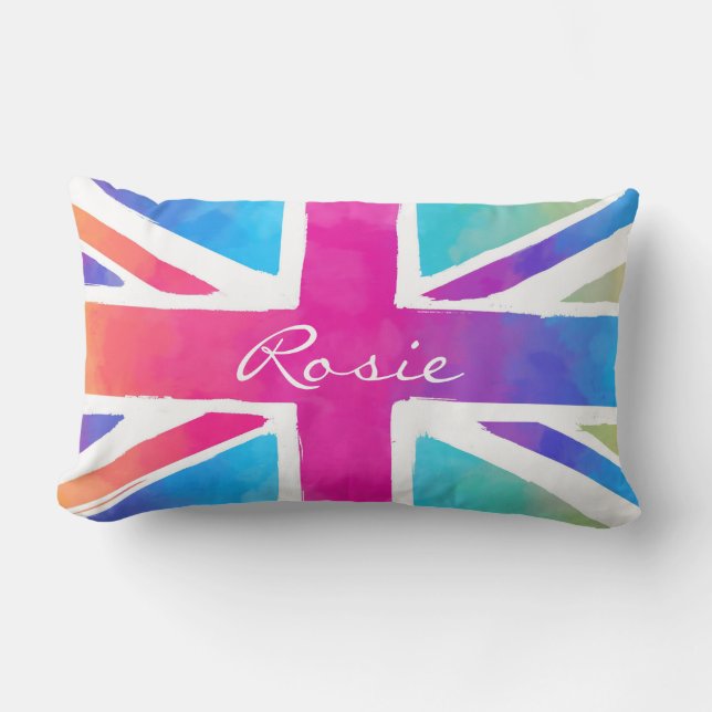 Union Jack Tie Dye Kussen (Voorkant)