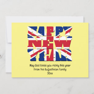 Union Jack UK Christelijk HAPPY NEW YEAR Feestdagenkaart