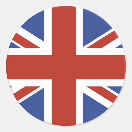 Union Jack UK Flag Circle Design. Ronde Sticker (Voorkant)
