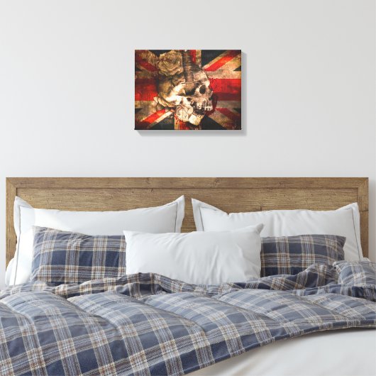 Union Jack UK Flag Gothic Canvas Afdruk (Insitu (Slaapkamer))