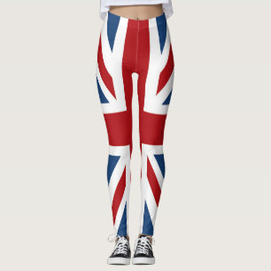 Union Jack UK Flag Red White Leggings