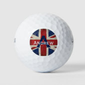 Union Jack UK Monogram Persoonlijk Golfbal Golfballen (Voorkant)