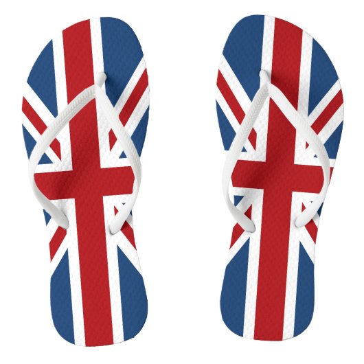 Union Jack UK Patriotic Flag Red White Blue Teenslippers (Voetbed)