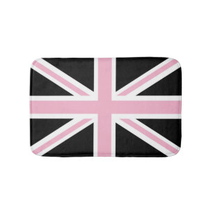 Union Jack UK Vlag roze en zwart Badmat