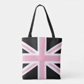 Union Jack UK Vlag roze en zwart Draagtas (Achterkant)
