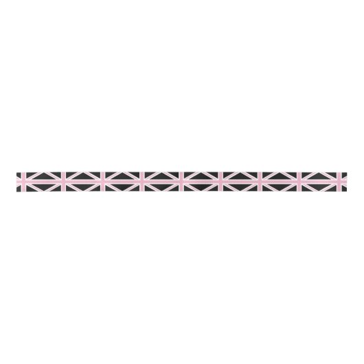 Union Jack UK Vlag roze en zwart Lint (Voorkant)