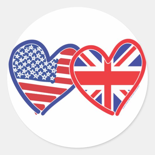 Union Jack/USA Ronde Sticker (Voorkant)