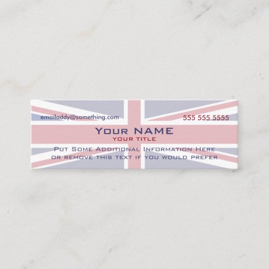 Union Jack versie 4 Mini Visitekaartje (Voorkant)