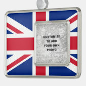 Union Jack Verzilverd Kader Ornament (Links)