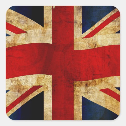 Union Jack Vierkant Sticker (Voorkant)