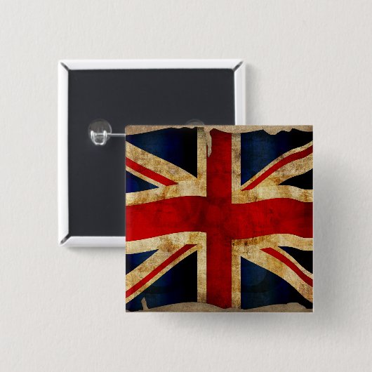 Union Jack Vierkante Button 5,1 Cm (Voorkant /achterkant)