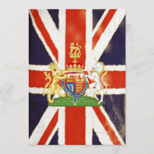 Union Jack vintage avec le manteau des invitations
