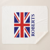 Union Jack vlag aangepaste Sherpa fleece deken (Voorkant (horizontaal))