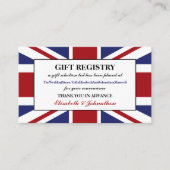 Union Jack vlag Britse bruiloft geschenk register Informatiekaartje (Voorkant)