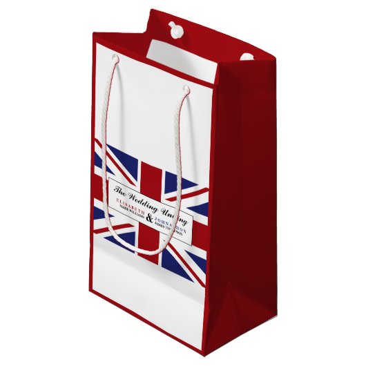 Union Jack vlag Britse bruiloft Klein Cadeauzakje (Voorkant Gekanteld)