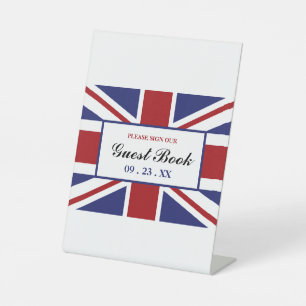 Union Jack vlag Britse bruiloft Reclamebord Met Voetstuk