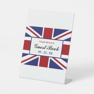 Union Jack vlag Britse bruiloft Reclamebord Met Voetstuk