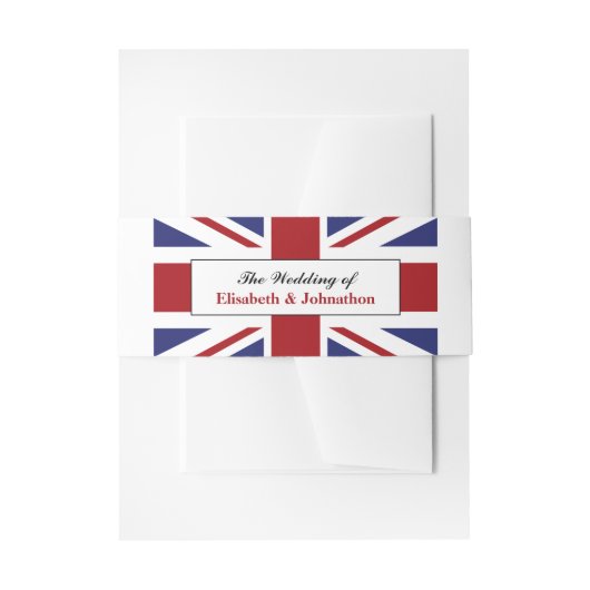 Union Jack vlag Britse bruiloft Uitnodigingen Wikkel (Voorkant Voorbeeld)