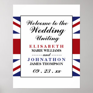 Union Jack vlag Britse bruiloft welkom Poster