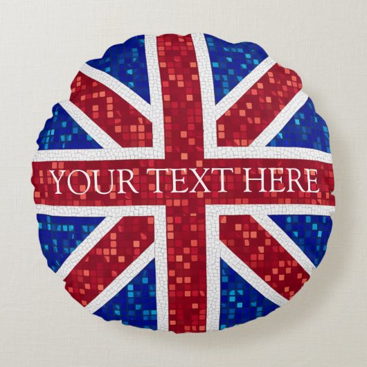 Union Jack Vlag Groot-Brittannië Rond Kussen (Voorkant)