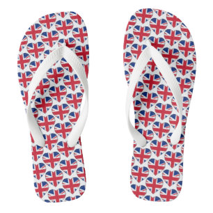Union Jack vlag kleuren harten patroon patriottisc Teenslippers