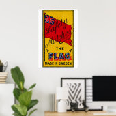 Union Jack Vlag Luciferdoosje Kunstprint, Zweeds Poster (Thuiskantoor)