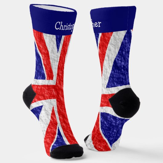 Union Jack Vlag Ontwerp Sokken (Gebogen)