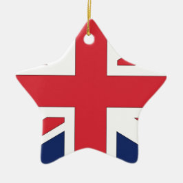 Union Jack/ vlag van het Verenigd Koninkrijk Keramisch Ornament