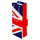 Union Jack - Vlag van het VK Wijn Cadeautas (Achterkant Gekanteld)