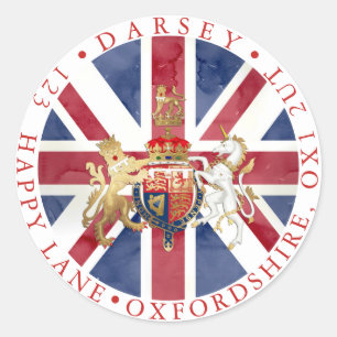 UNION JACK WINDSOR INSIGNIA RONDE STICKER