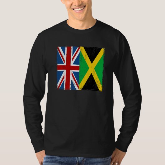 Union Jack With Jamaican Flag & British Caribbean T-shirt (Voorkant)