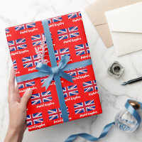 Union Jack Wrapping Paper, Britse vlag, UK Red