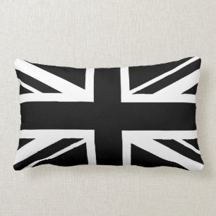 Union Jack ~ Zwart en Wit Kussen