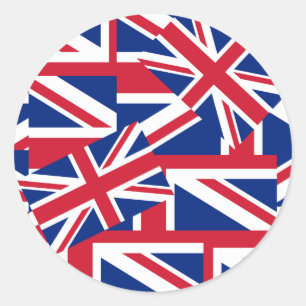 Union Jacks Galore Ronde Sticker