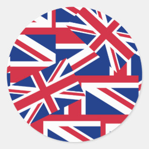 Union Jacks Galore Ronde Sticker