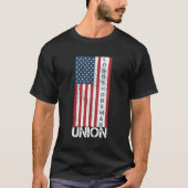 Union Member Amerikaanse vlag Longshoreman Hoodie T-shirt (Voorkant)