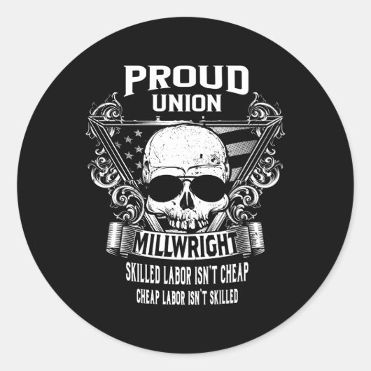 Union Millwright Ronde Sticker (Voorkant)